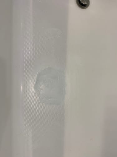 Customer photo review of Floor Crack Repair - Tub and Shower Repair Kit