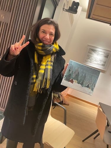 Customer photo review of Paint and Sip Workshop, SHOREDITCH LONDON - £45