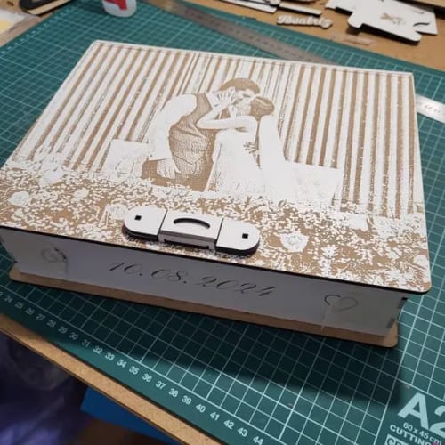 Customer photo review of Laser cut wooden book box svg file