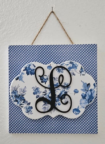 Customer photo review of Unfinished Wood Monogram L Shape - Craft - up to 46" DIY