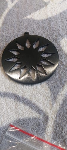 Customer photo review of Aluminum Charms - Circle Sunlight Shaped Pendant - Anodized Aluminium Charms - Wall Decor - Black Tone - 69x69x2.5mm - AA1124