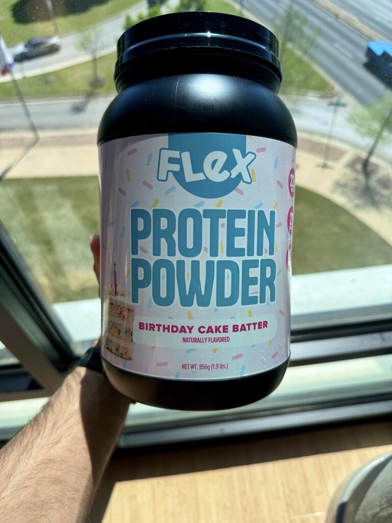 Customer photo review of Birthday Cake Batter Whey Protein