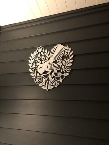Customer photo review of Floral Fantail Heart Wall Décor