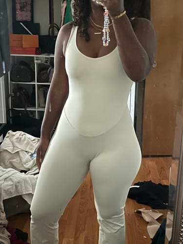 Customer photo review of FormFlex Jumpsuit - Cashmere