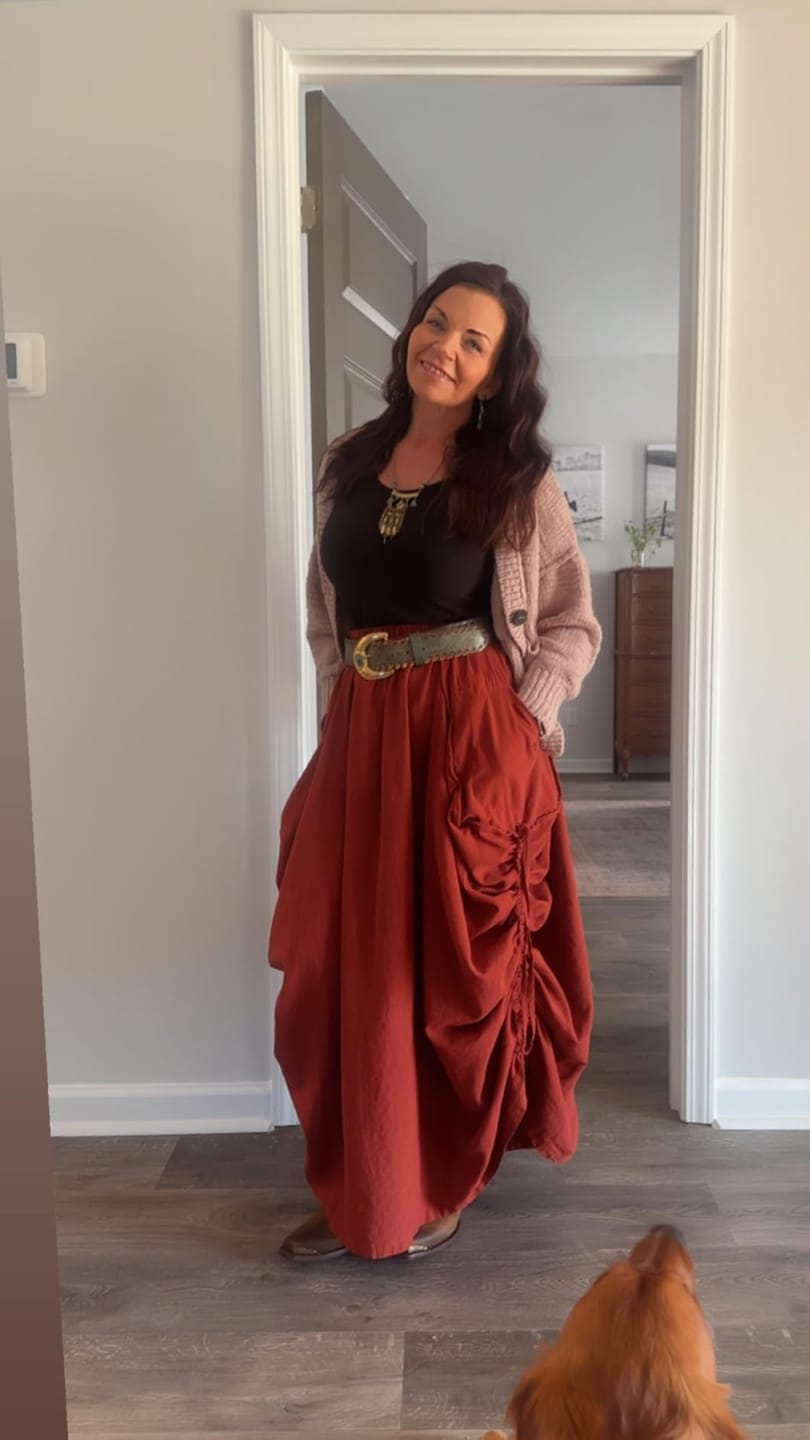 Customer photo review of Maxi Skirt Alaina Rust
