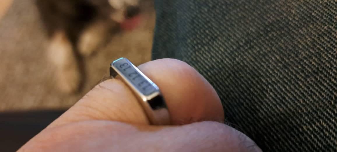 Customer photo review of Personalised Silver Signet Ring