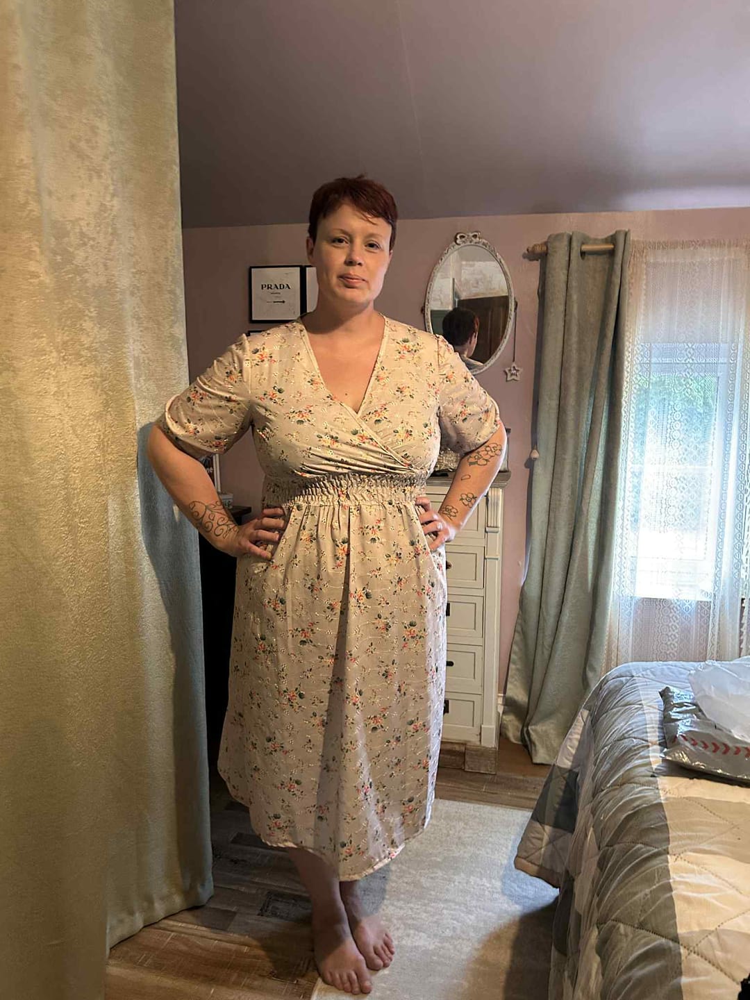 Customer photo review of Blooming Bouquets Broderie Anglaise Polycotton Fabric