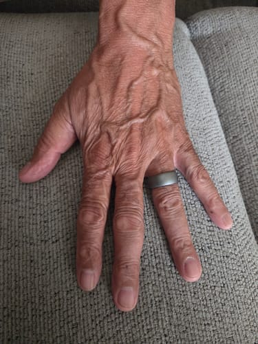 Customer photo review of Inner Step Edge Collection - Silicone Ring for Men. Patented Design