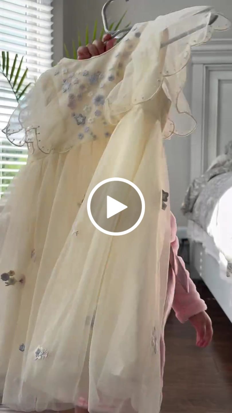 Customer video review of Dave&Bella Girls Toddler Summer Yellow Mesh Princess Dress