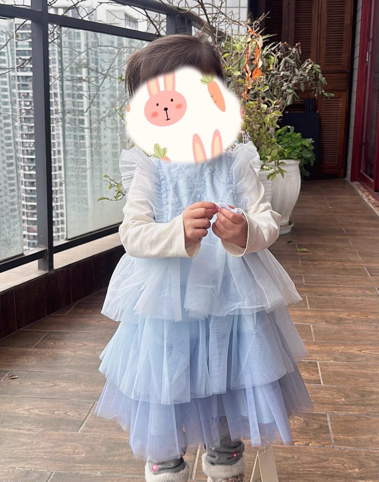 Customer photo review of Dave&Bella Summer Girls Sleeveless Layered Mesh Princess Dress