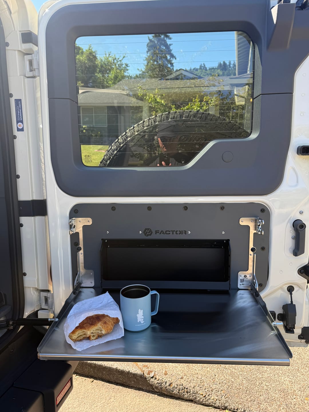 Customer photo review of Ineos Grenadier V2 Folding Tailgate Table with Extended Storage Cubby