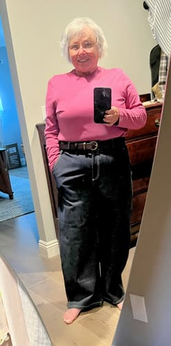 Customer photo review of Bari Barrel-Leg Jean - Stretch Denim :: Midnight Wash