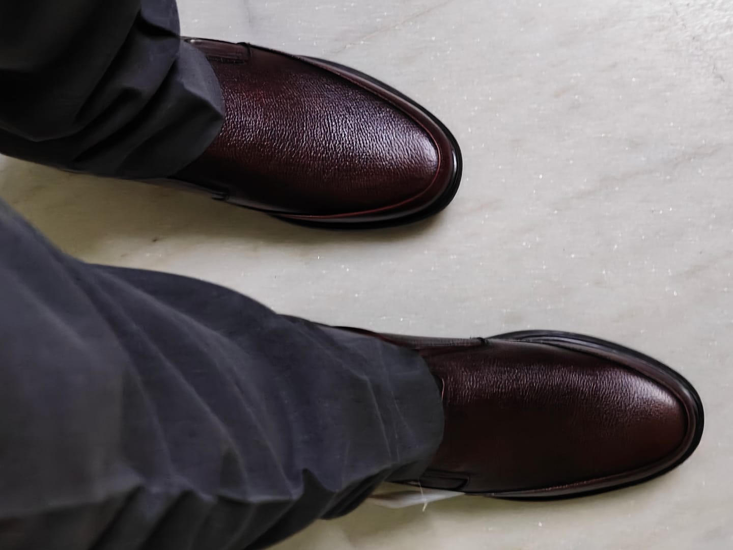 Customer photo review of Bacca Bucci Leather Office Slip-ons Formal Shoes | UK- 06 to 14