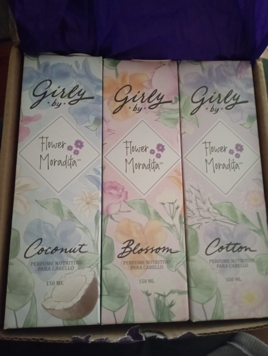 Customer photo review of Kit 3 Perfumes para cabello