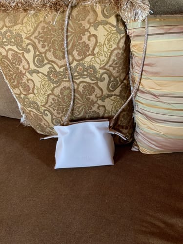 Customer photo review of ALLI Drawstring Bucket Bag - Off White Leather