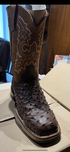 Customer photo review of Brown Ostrich Leather Boots With 3D Lightweight Sole - Composite Toe