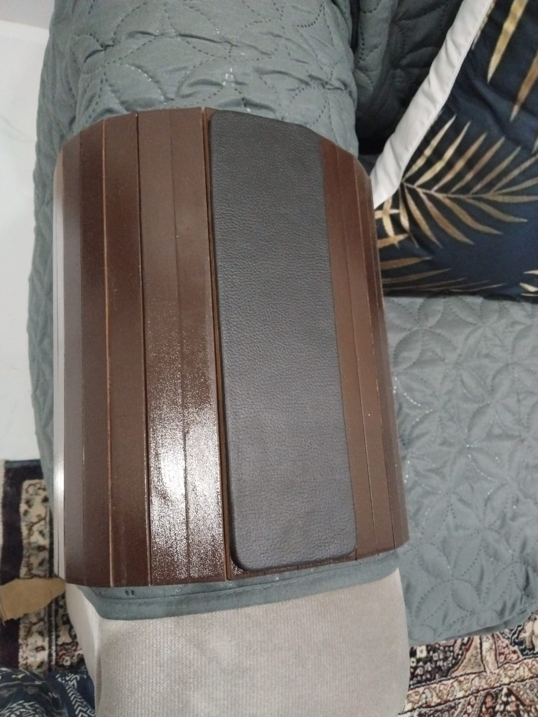 Customer photo review of Bamboo Sofa Couch Arm Tray - 1475