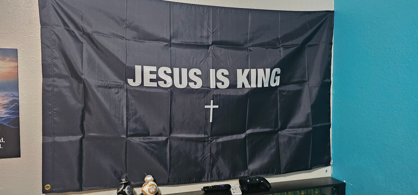 Customer photo review of Jesus Is King Flag