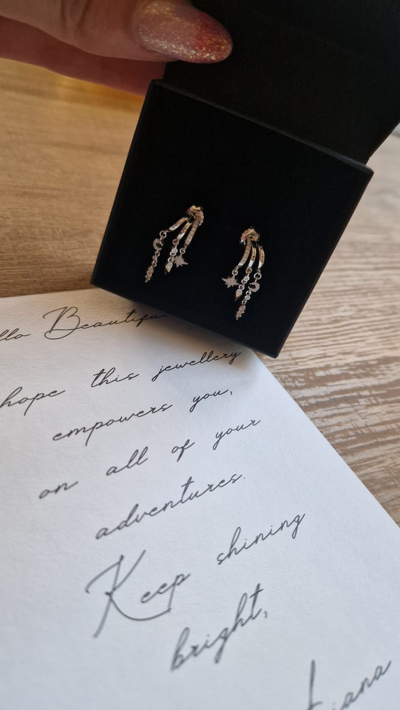 Customer photo review of Mini Nyx Illusion Earrings
