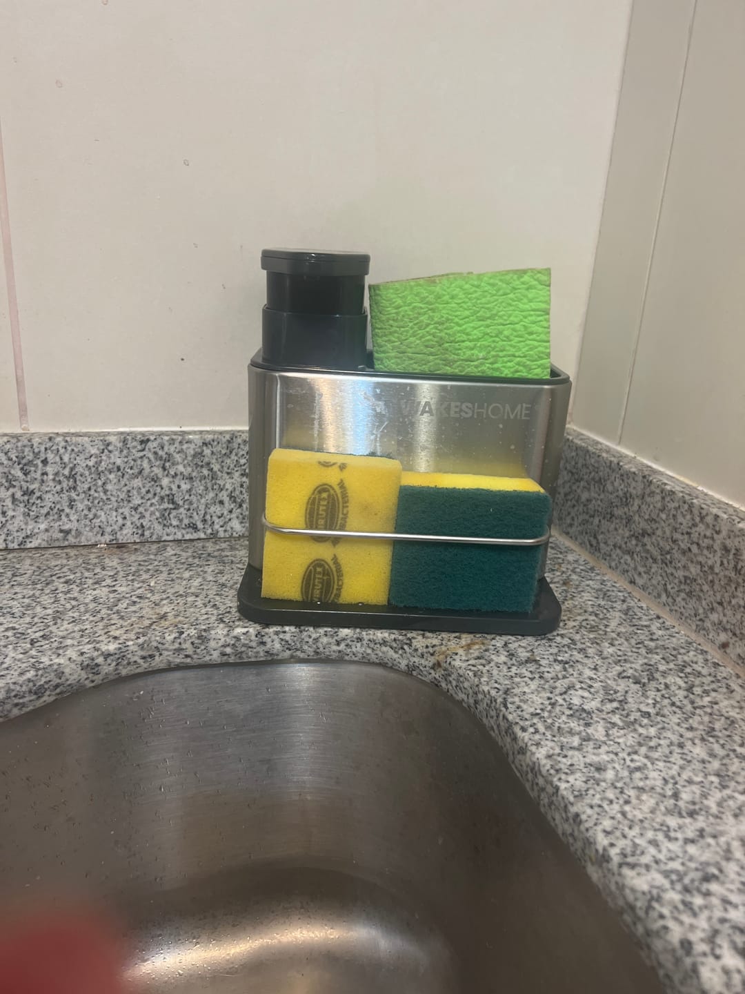 Customer photo review of Dispensador De Lavalozas Jabón Y Porta Esponja Organizador 3 en 1