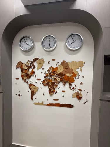 Customer photo review of 3D Wooden World Map Multicolor