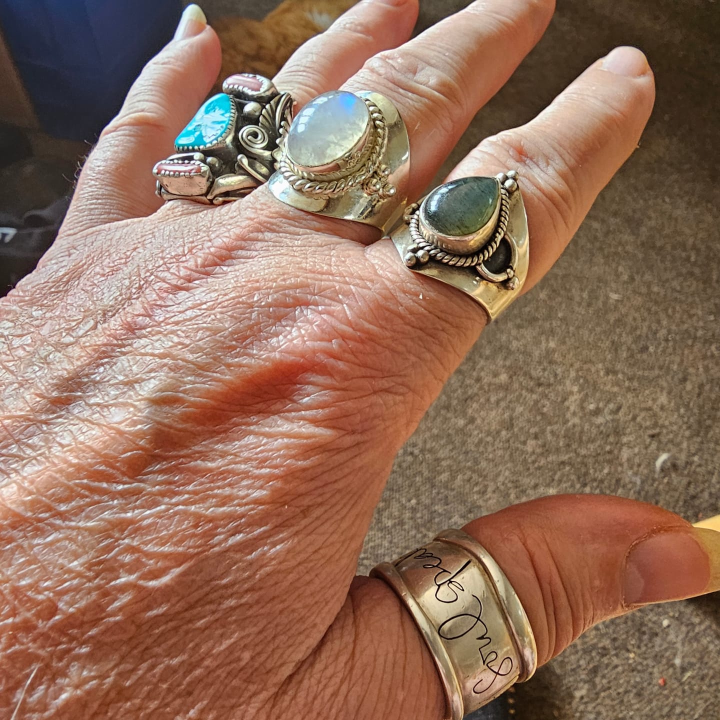 Customer photo review of Teardrop Labradorite Ring Sterling Silver
