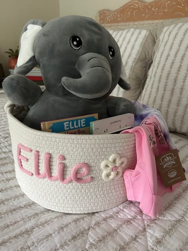 Customer photo review of Baby Knits™ Personalized Knitted Basket