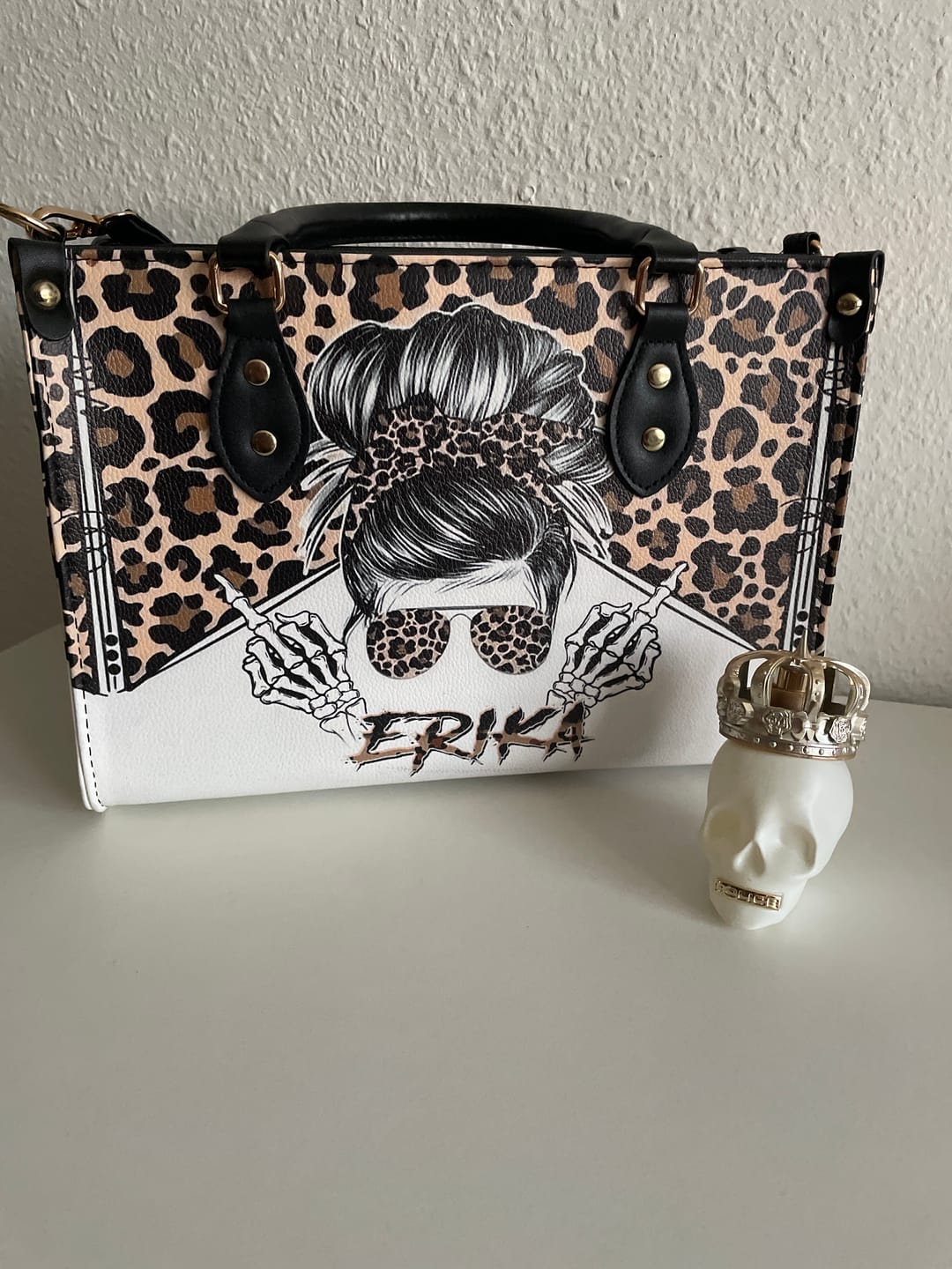Customer photo review of LEOPARDEN DUTT LEDERHANDTASCHE - YHDU1212244