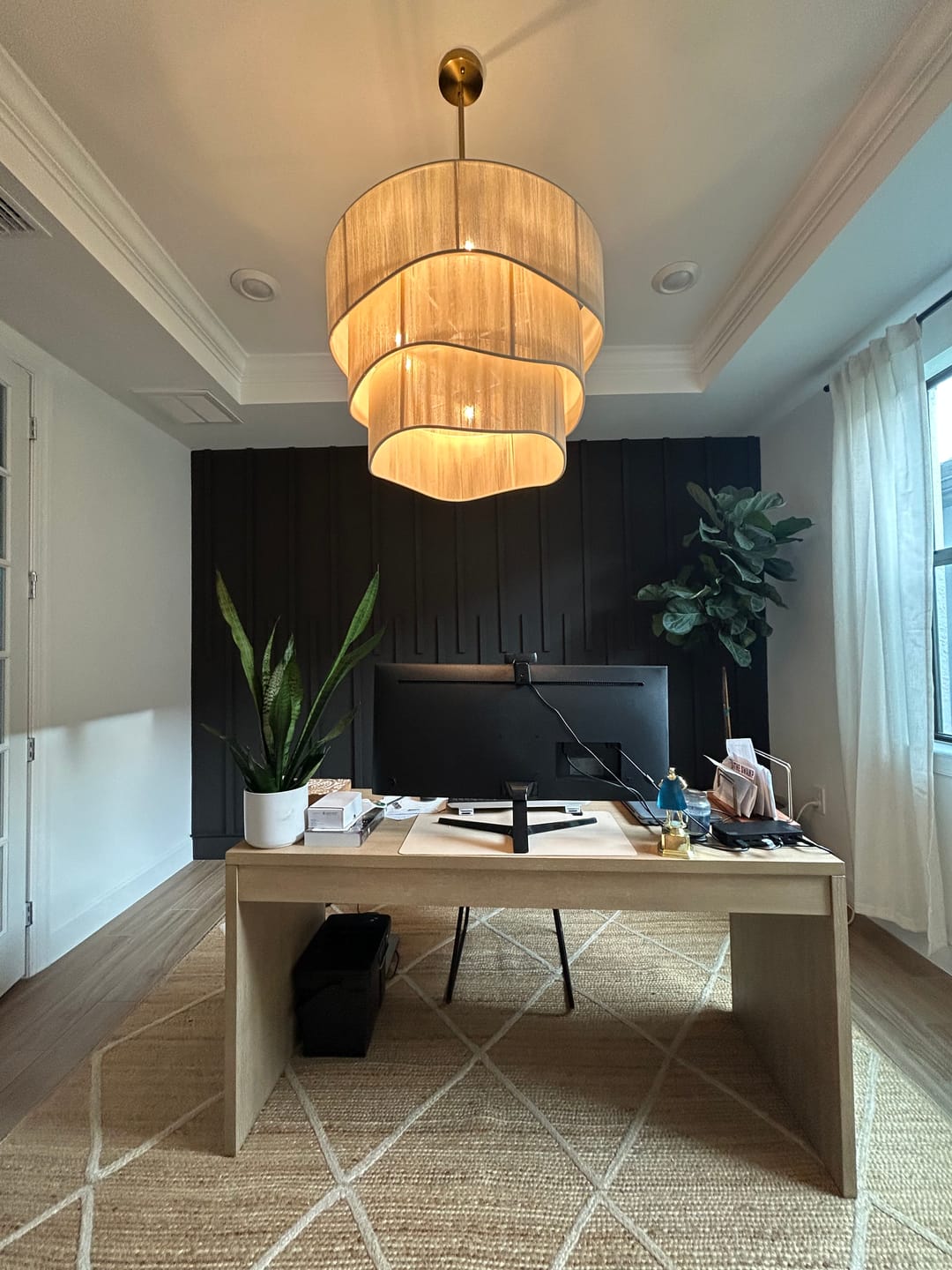 Customer photo review of 3-Tier Beige Woven Thread Drum Pendant Light