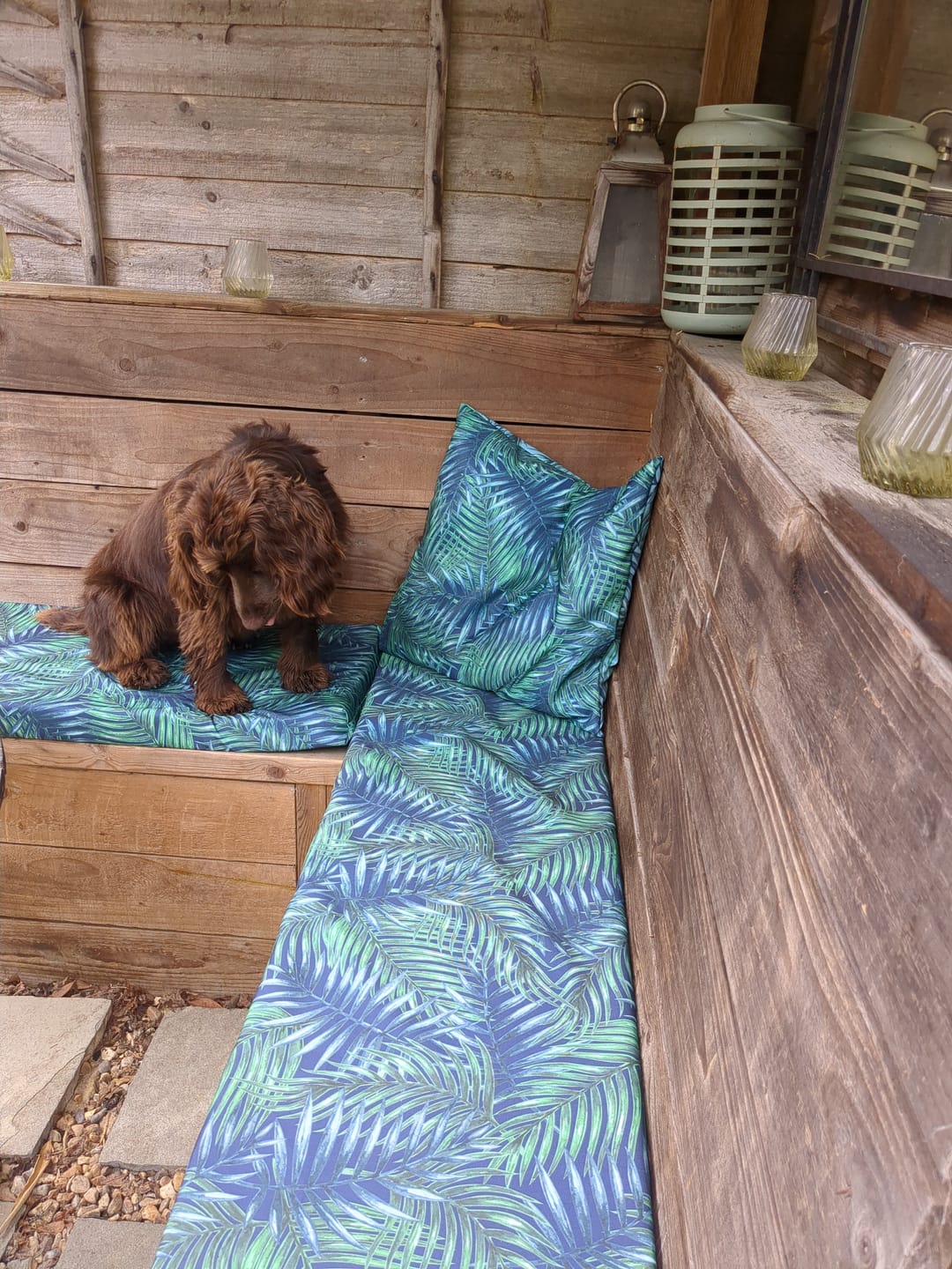 Customer photo review of Tropical Leaves Water Resistant Fabric