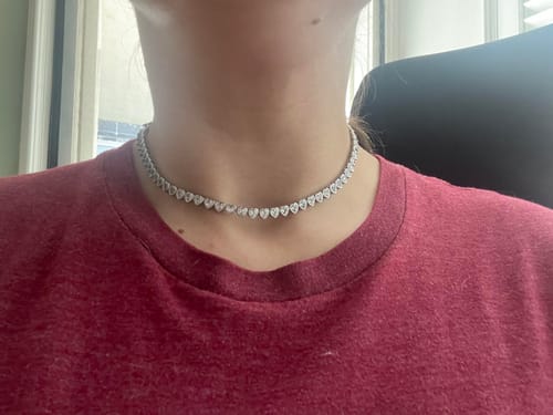 Customer photo review of Heavenly Heart Tennis Necklace