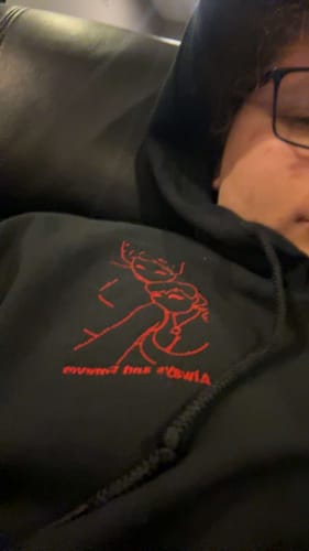 Customer photo review of Custom Embroidered Photo Zip-Up Hoodie