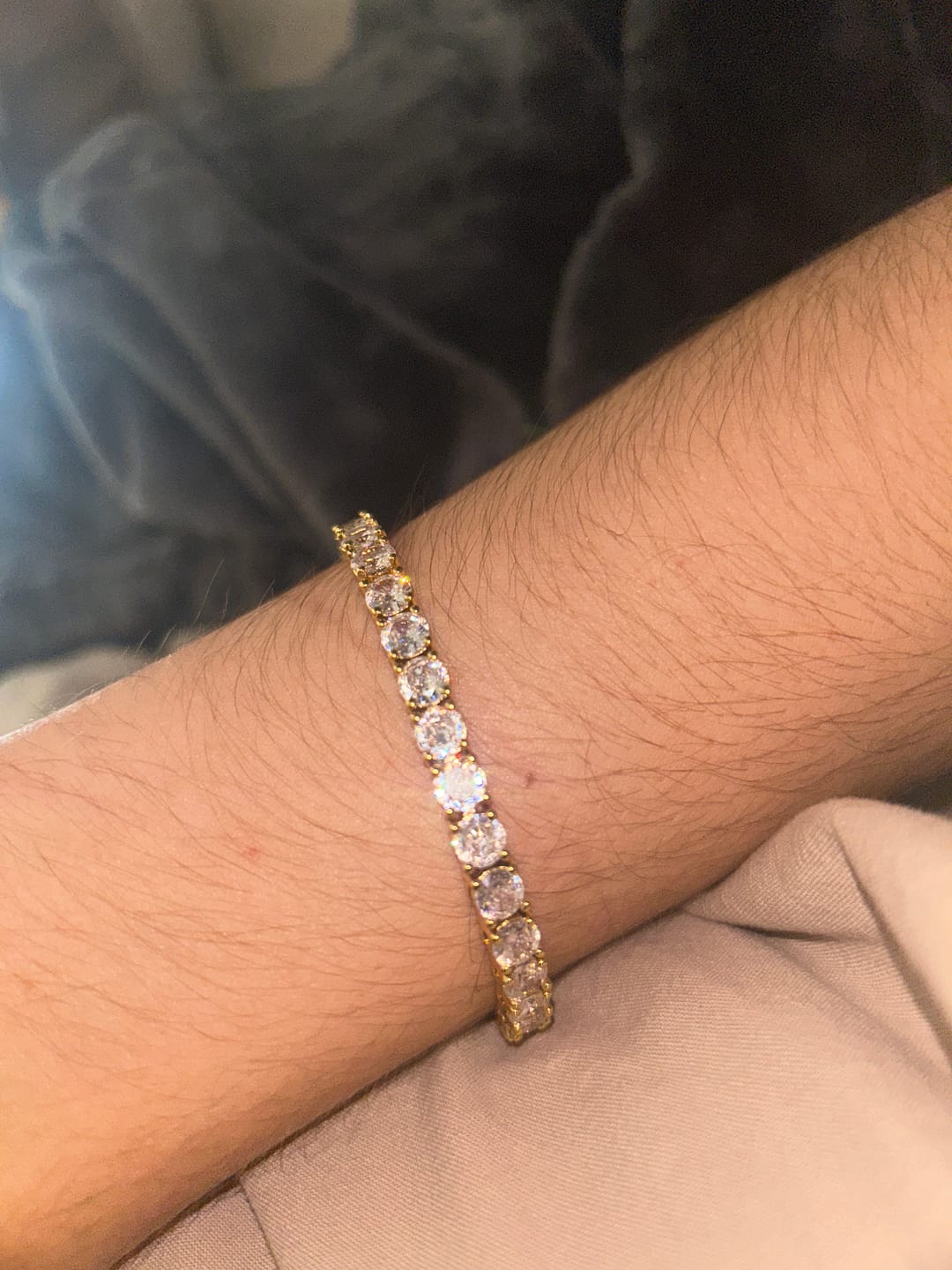 Customer photo review of 5MM TENNIS BRACELET - GOLD PLATED