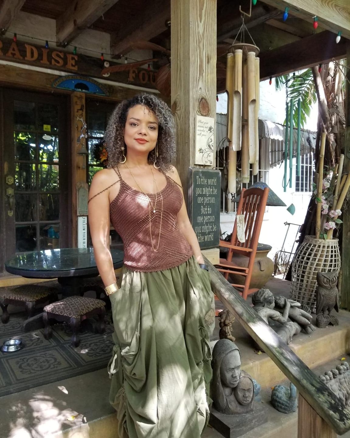 Customer photo review of Maxi Skirt Alaina Olive