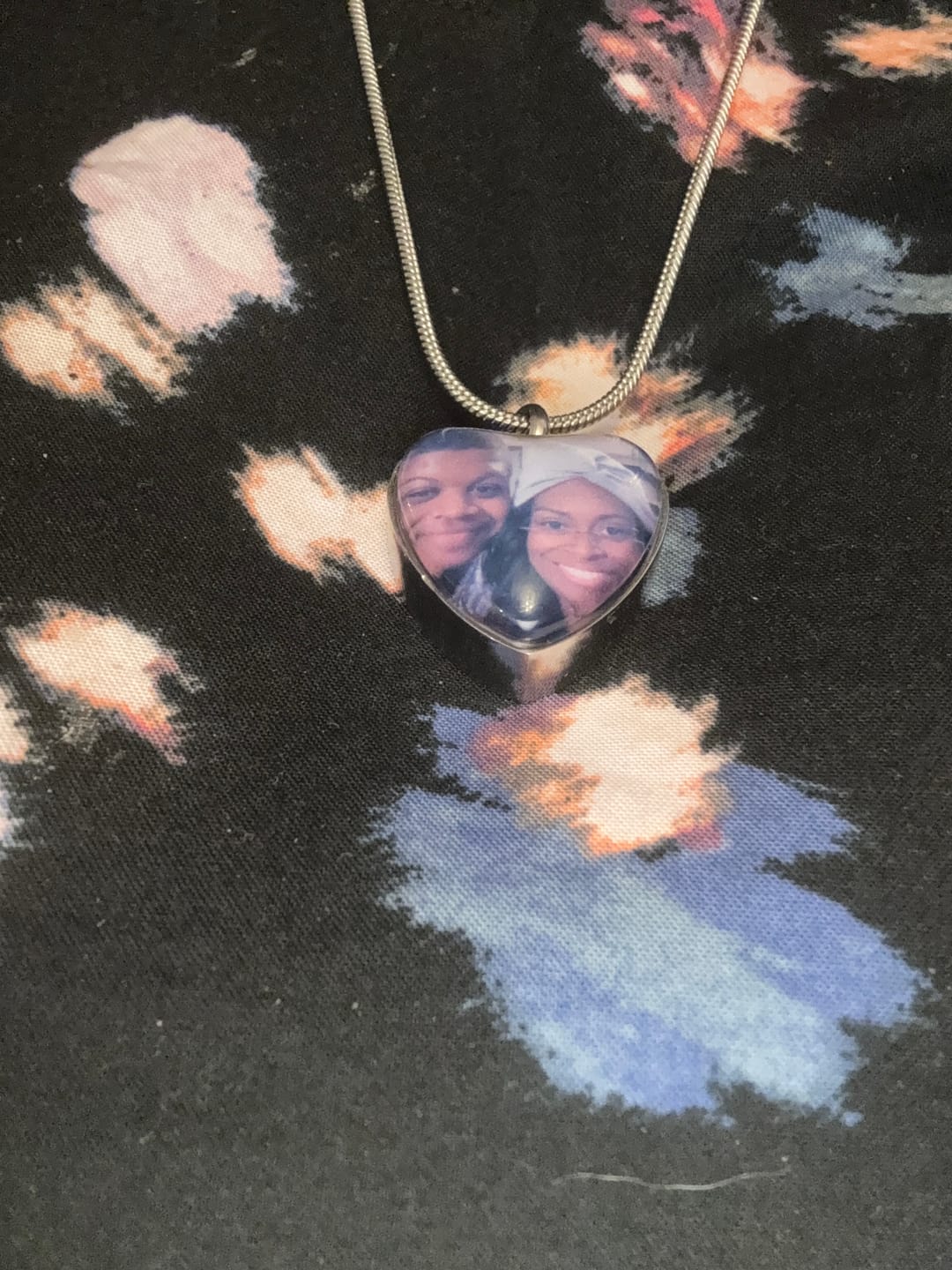 Customer photo review of Custom Heart Cremation Keepsake Necklace