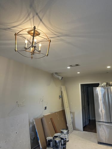 Customer photo review of 4-light French Antique Candle Style Lantern Semi Flush