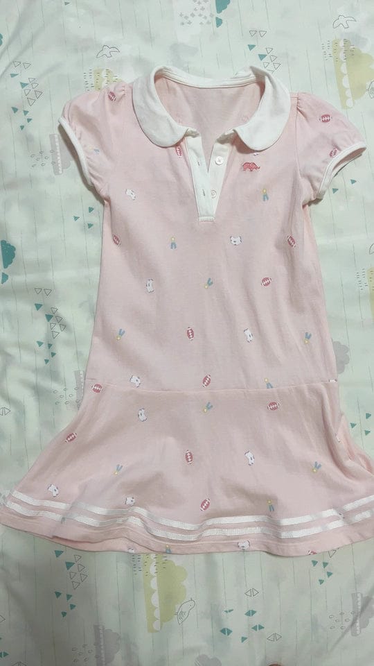 Customer photo review of Dave&Bella Girls Summer Cartoon Striped Princess Dress