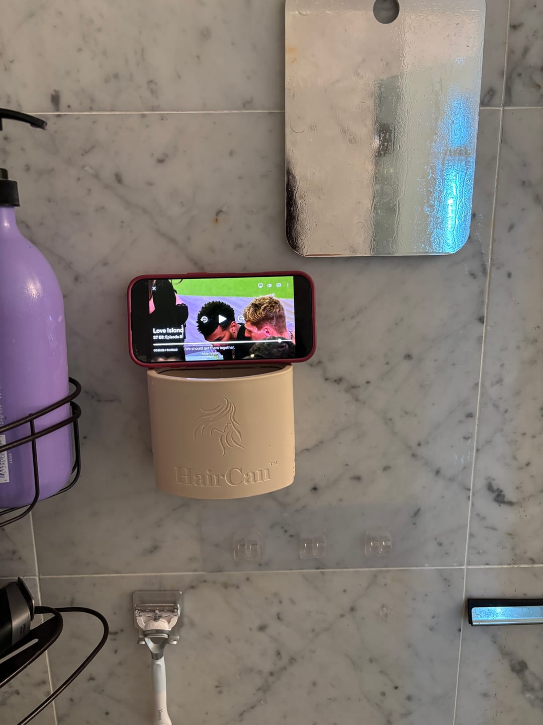 Customer photo review of HairCan™ – The Chic Hair Storage Solution