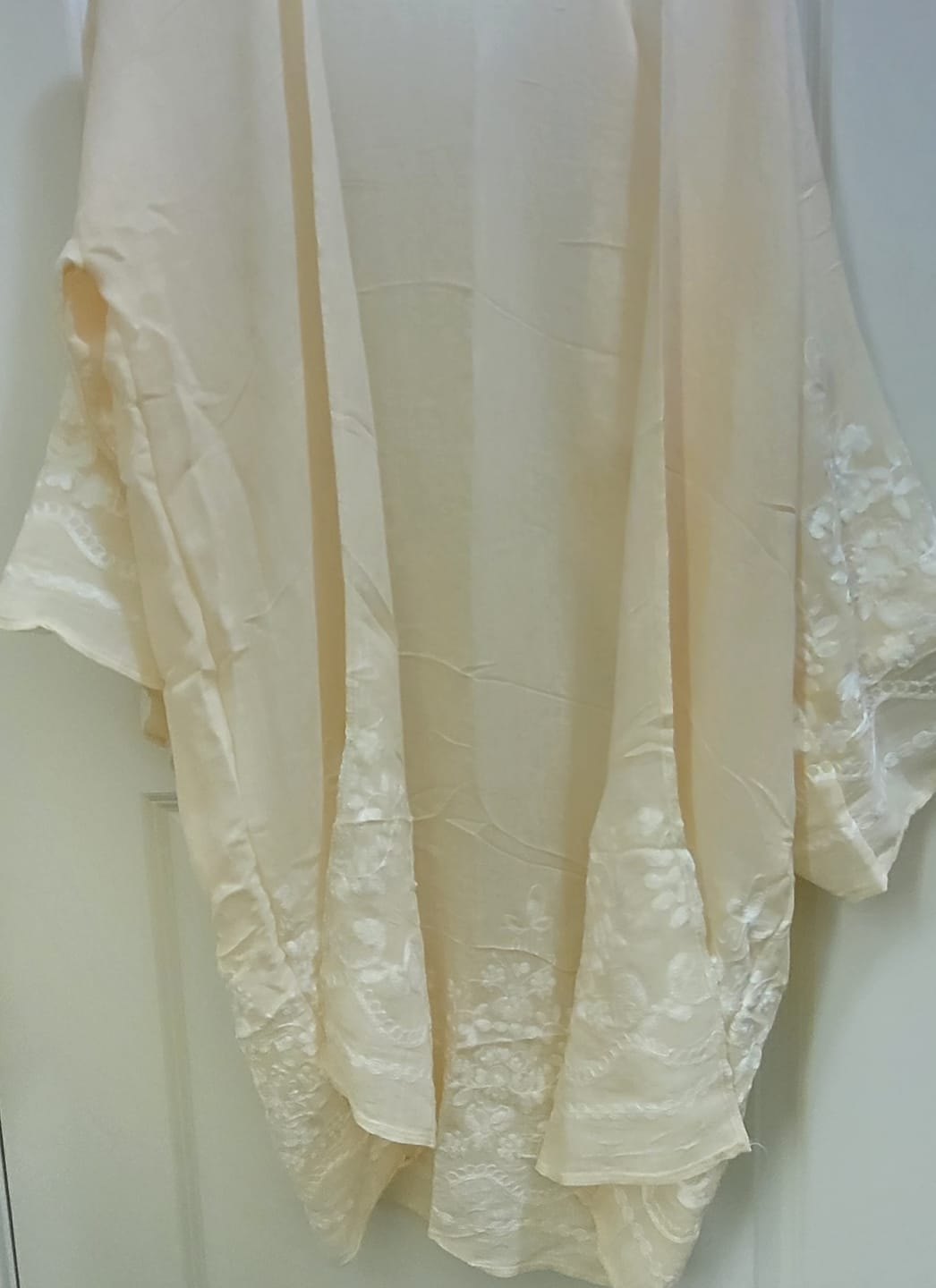 Customer photo review of Embroidered Floral Vine Kimono – Elegant and Lightweight