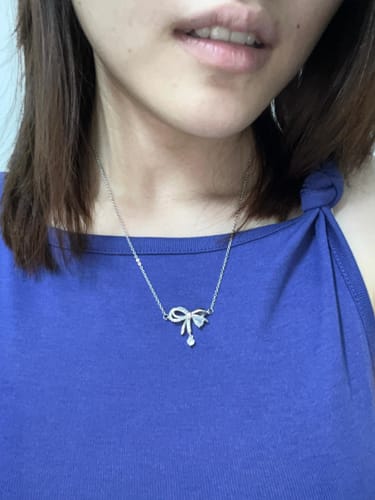 Customer photo review of Lily Bow Necklace