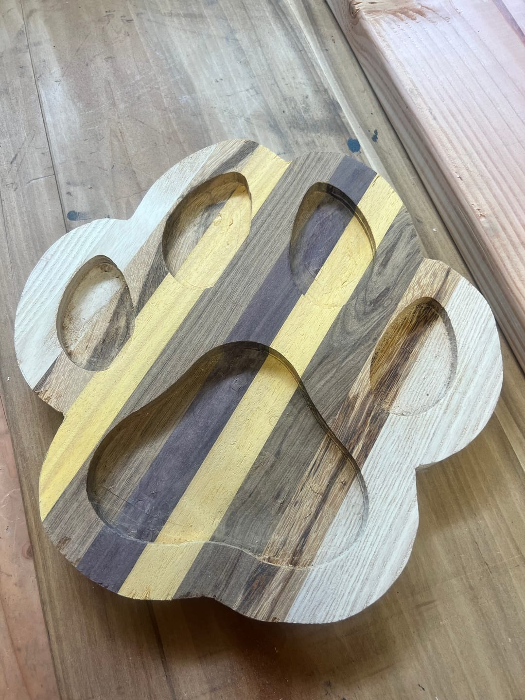 Customer photo review of Dog Paw Print Tray / Inlay Acrylic Router Template