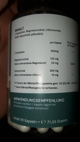 Kundenfoto von Thomas H.: die Rückseite der Dose Anti Stress mit der Inhaltsstoff-Tabelle