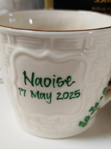 Customer photo review of Belleek Classic Shamrock Keepsake Baby Cup