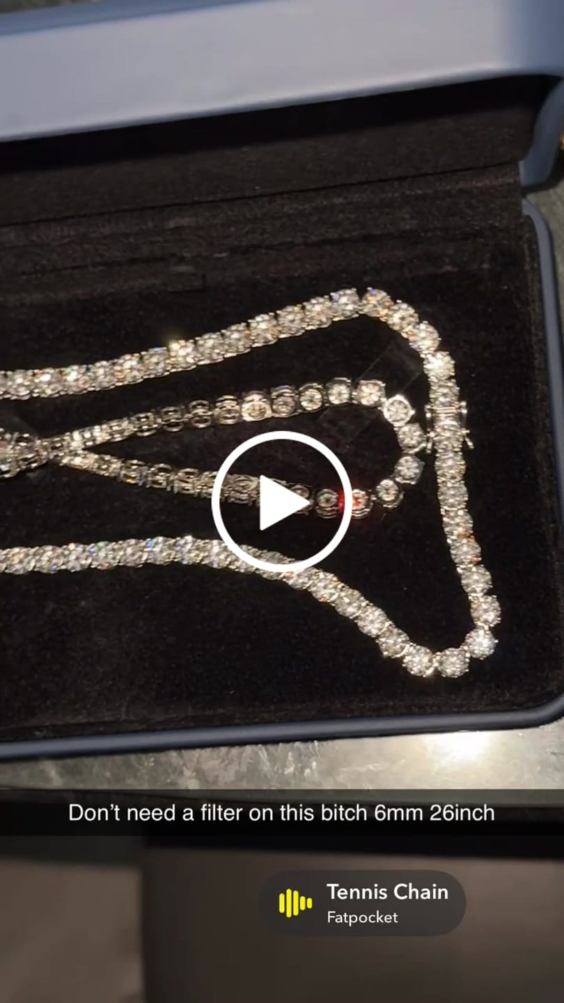 Customer video review of S925 Silver Moissanite Tennis Chain 14K Gold (ALL SIZES)