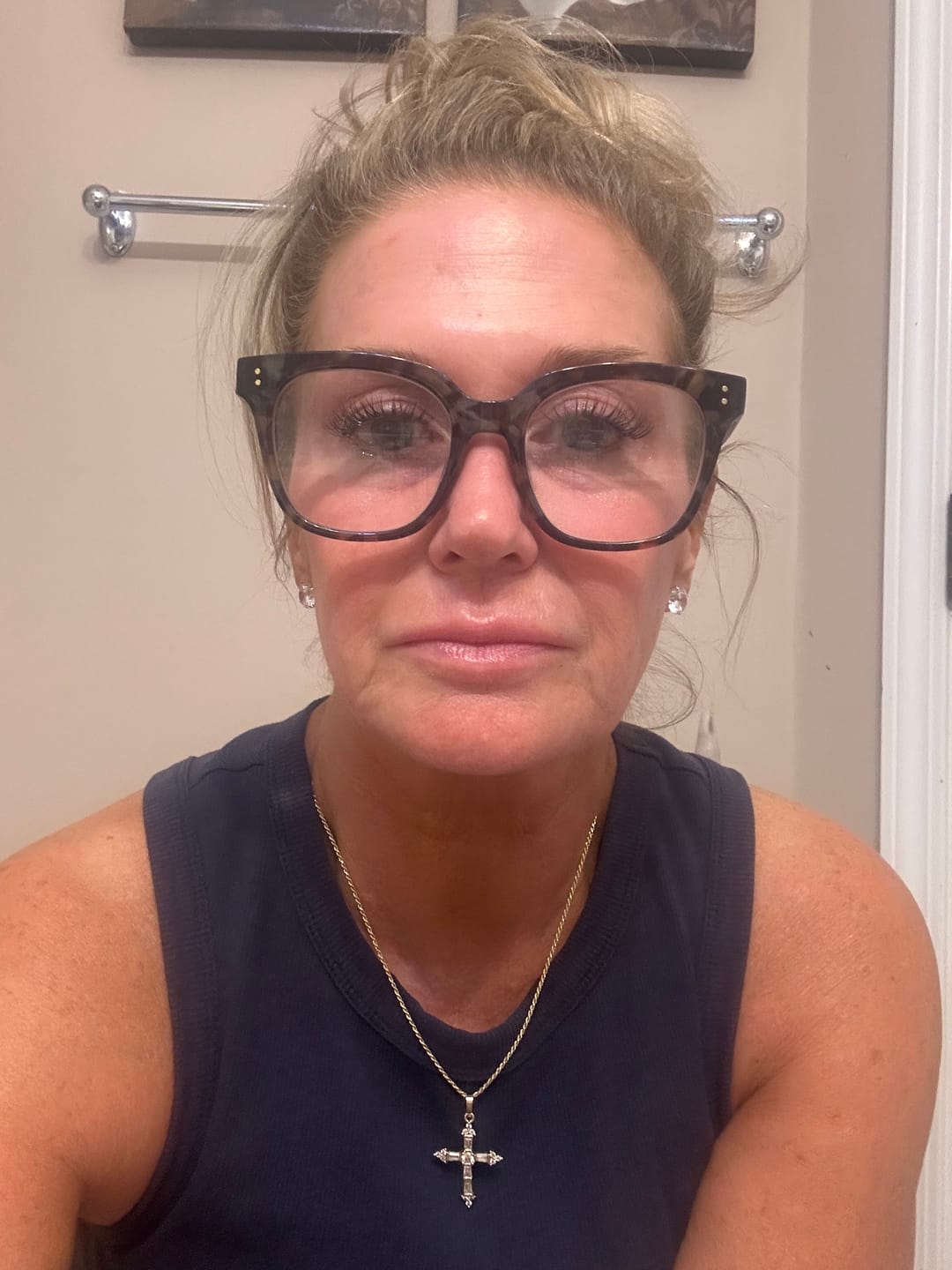 Customer photo review of Queen's Cross Necklace