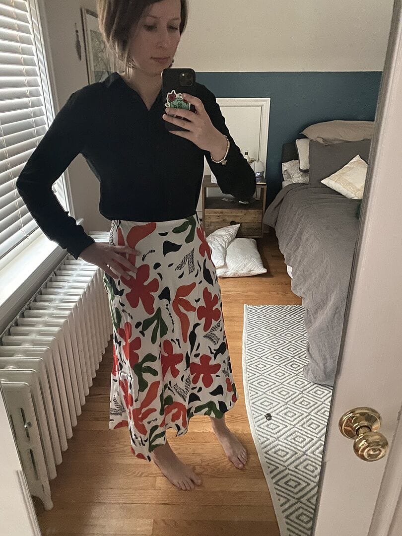 Customer photo review of Orchard Skirt - Washable Silk :: Cutout Print