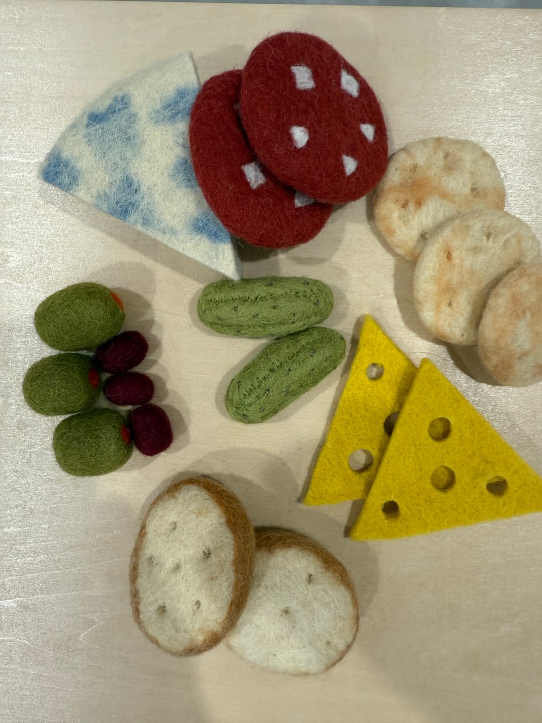 Customer photo review of Felt Charcuterie Cheese Platter Play Food Set
