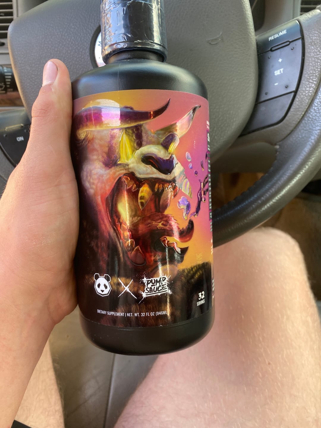 Customer photo review of Panda Supps X Pump Sauce Collaboration Liquid Pre Workout - PANDA SAUCE (Grape Lemonade)