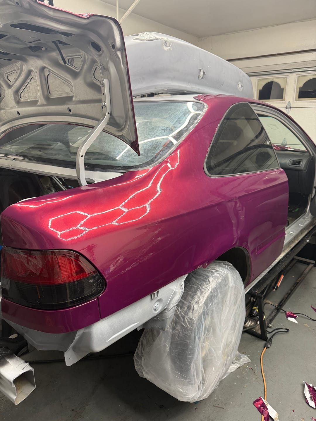 Customer photo review of Glossy Metallic Rich Maroon Vinyl Wrap