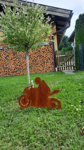 Customer photo review of Gartenstecker Motorradfahrer